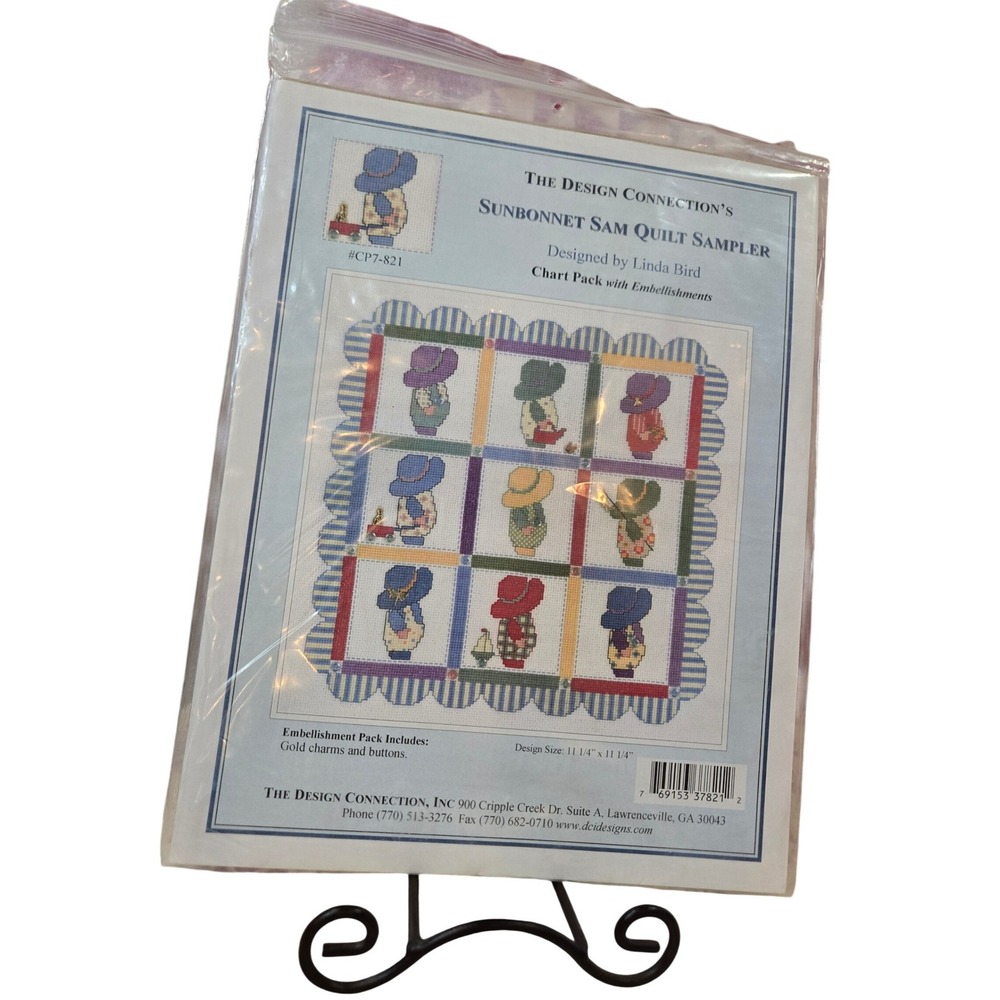 The Design Connection Sunbonnet Sam Quilt Sampler Pattern NEW Charms‎ Buttons